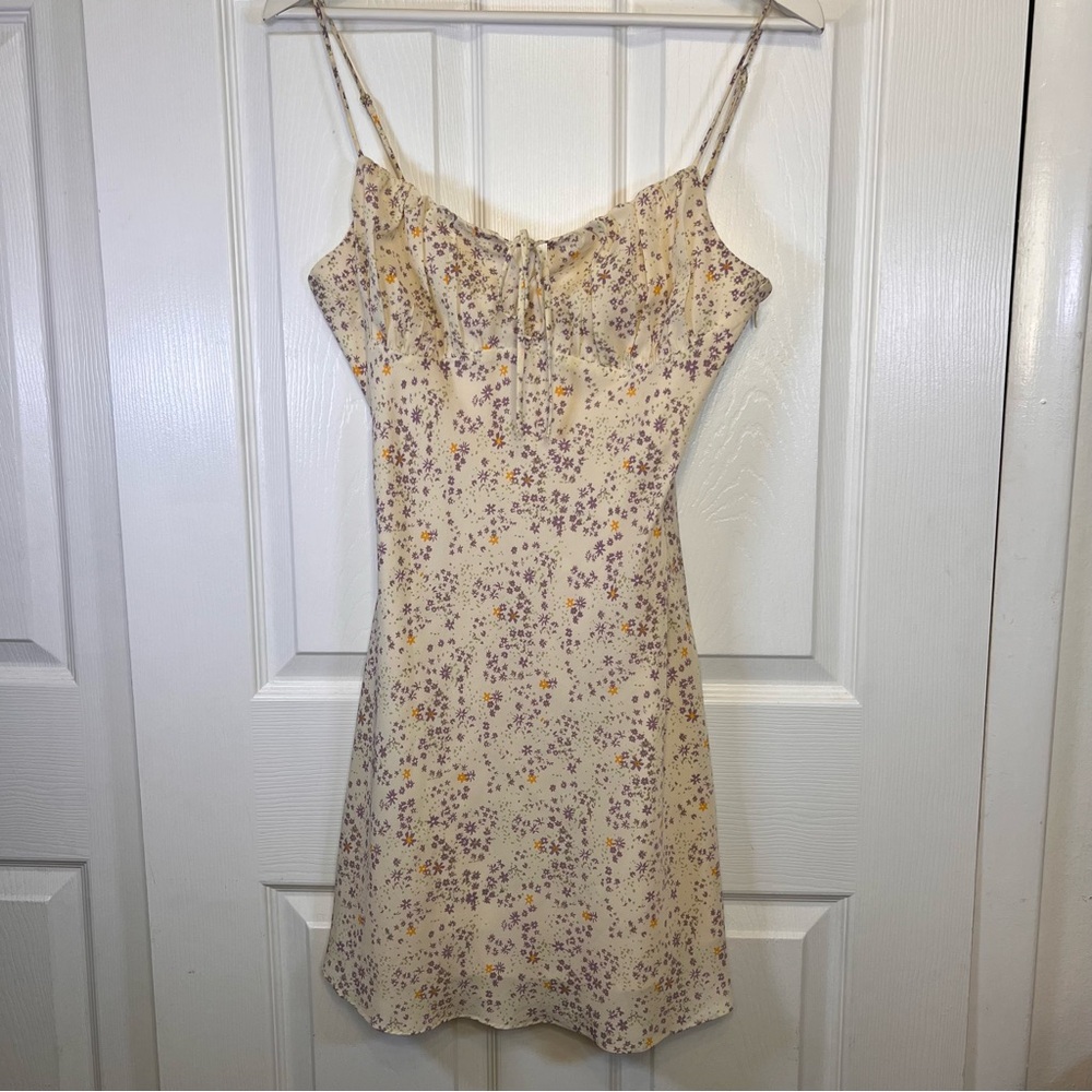 Cotton Candy LA Floral Milkmaid Mini Dress Whimsical Fairy Cottagecore Y2K